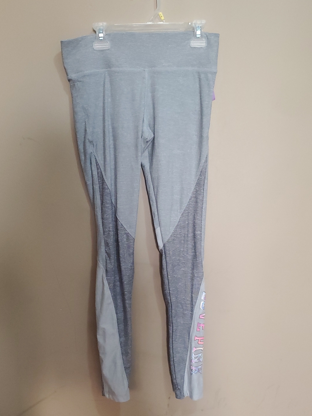PINK Victoria's Secret Gray Colorblock Leggings Size Small